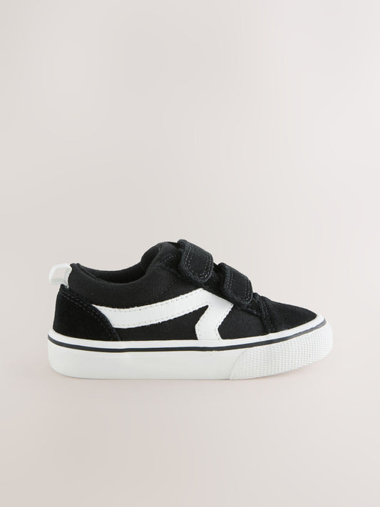Black/White Standard Fit (F) Touch Fastening Trainers image 2