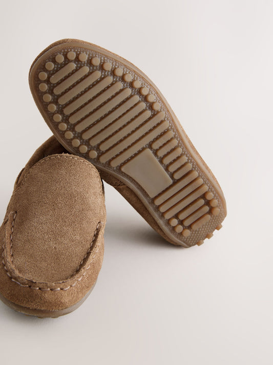 Tan Brown Standard Fit (F) Suede Slip-Ons Loafer Shoes image 2