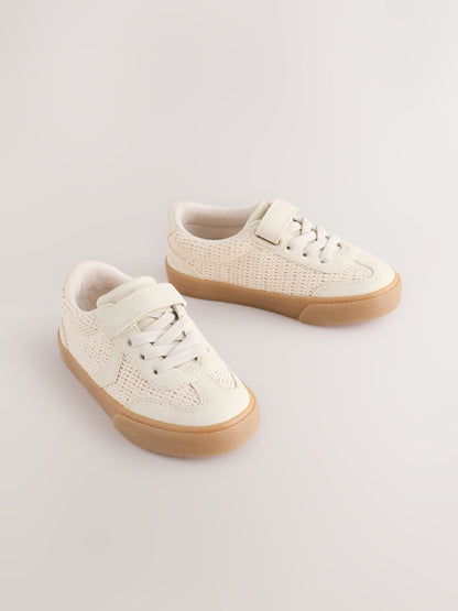 Neutral Standard Fit (F) Touch Fastening Elastic Lace Trainers image 1
