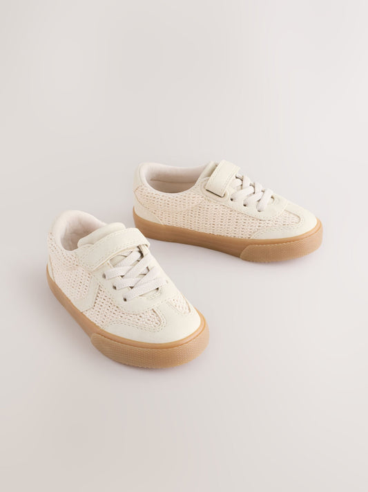 Neutral Standard Fit (F) Touch Fastening Elastic Lace Trainers image 1