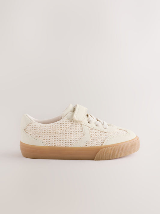 Neutral Standard Fit (F) Touch Fastening Elastic Lace Trainers image 2