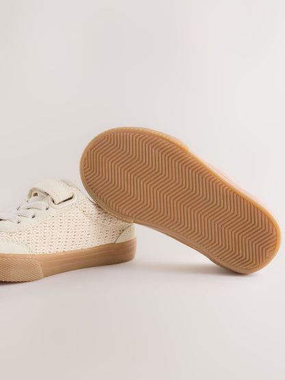 Neutral Standard Fit (F) Touch Fastening Elastic Lace Trainers image 3