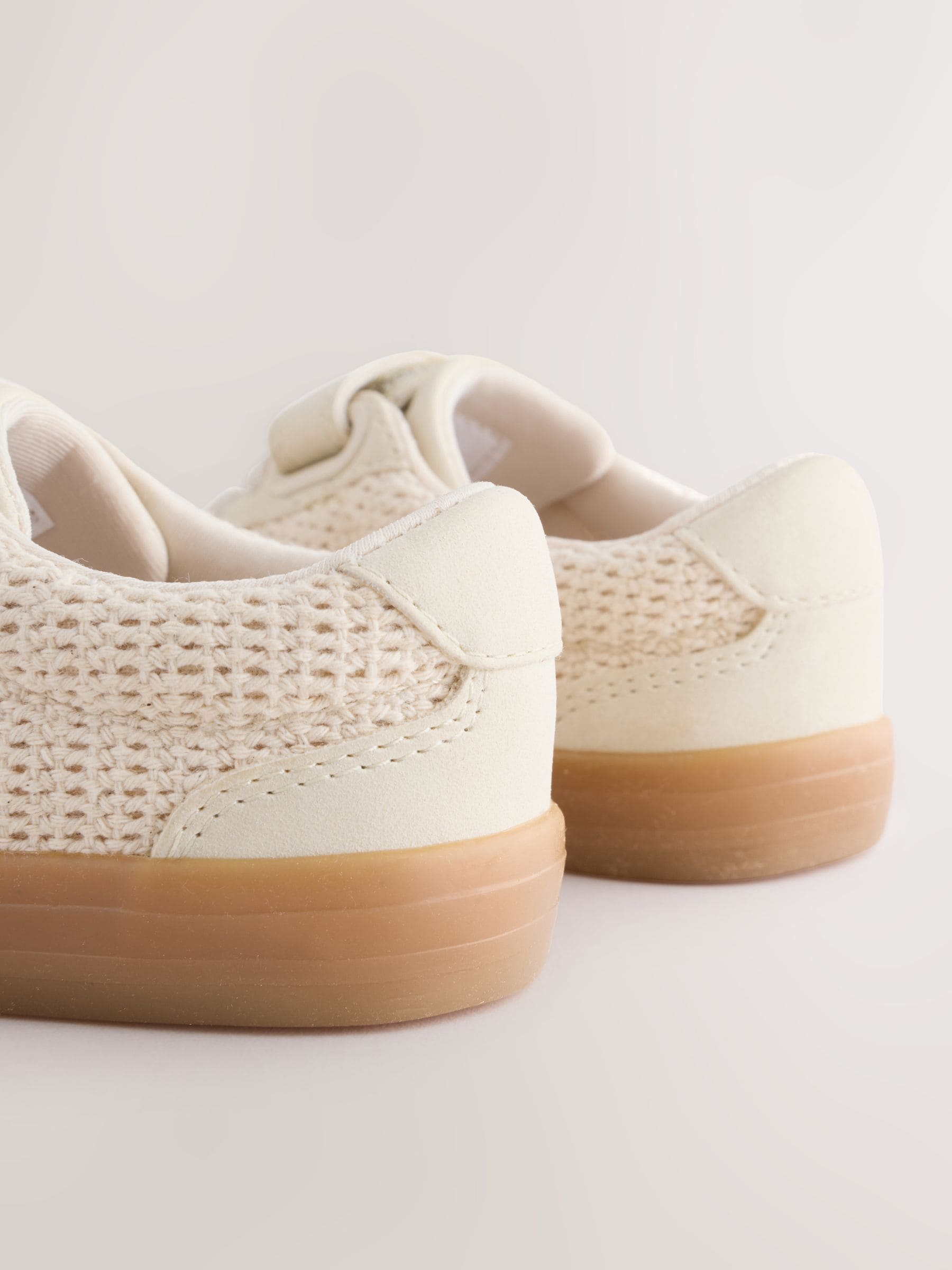 Neutral Standard Fit (F) Touch Fastening Elastic Lace Trainers image 5