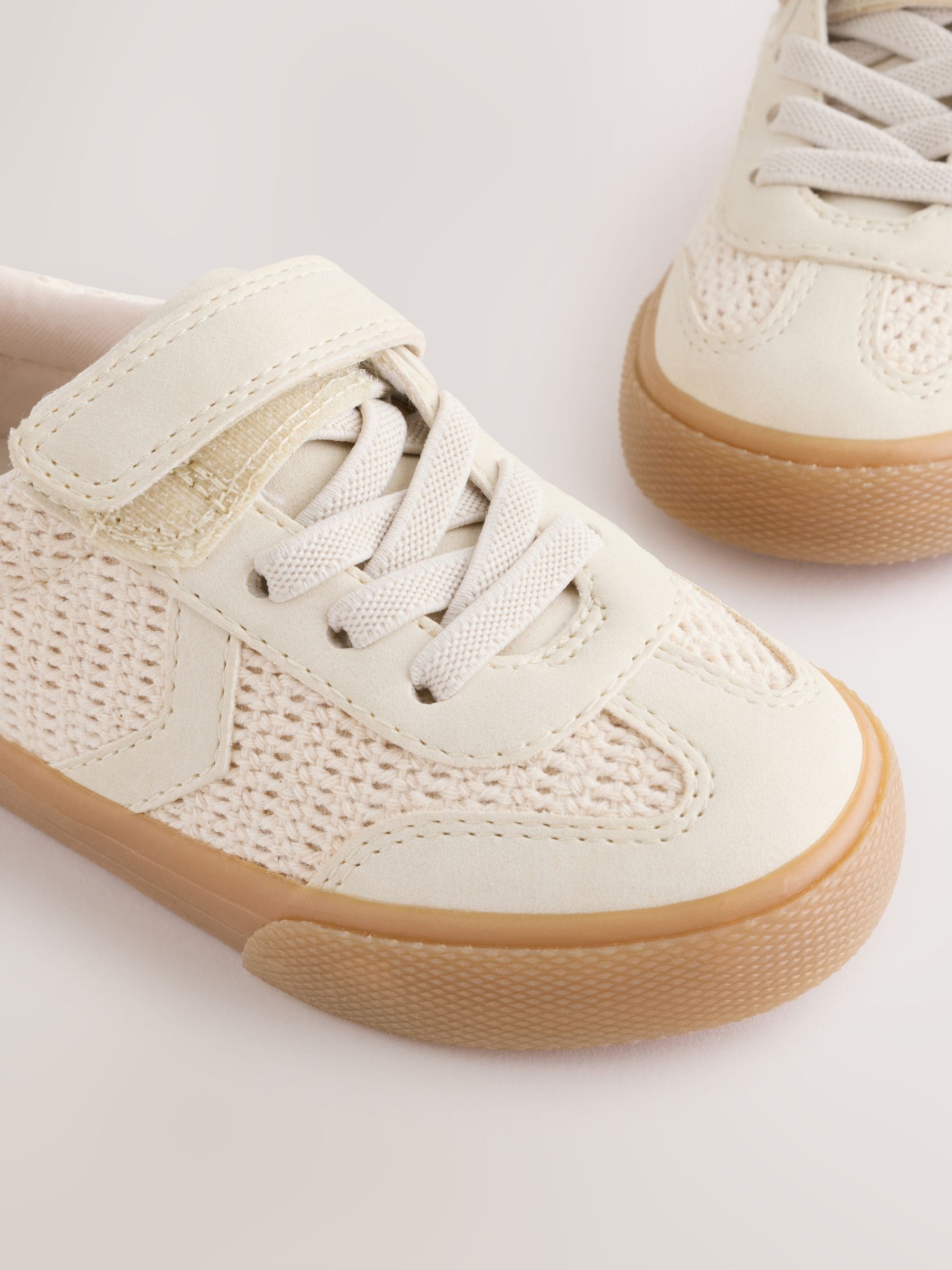 Neutral Standard Fit (F) Touch Fastening Elastic Lace Trainers image 5