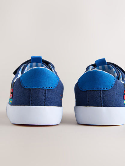 Navy Transport Standard Fit (F) Touch Fastening Elastic Lace Trainers image 7