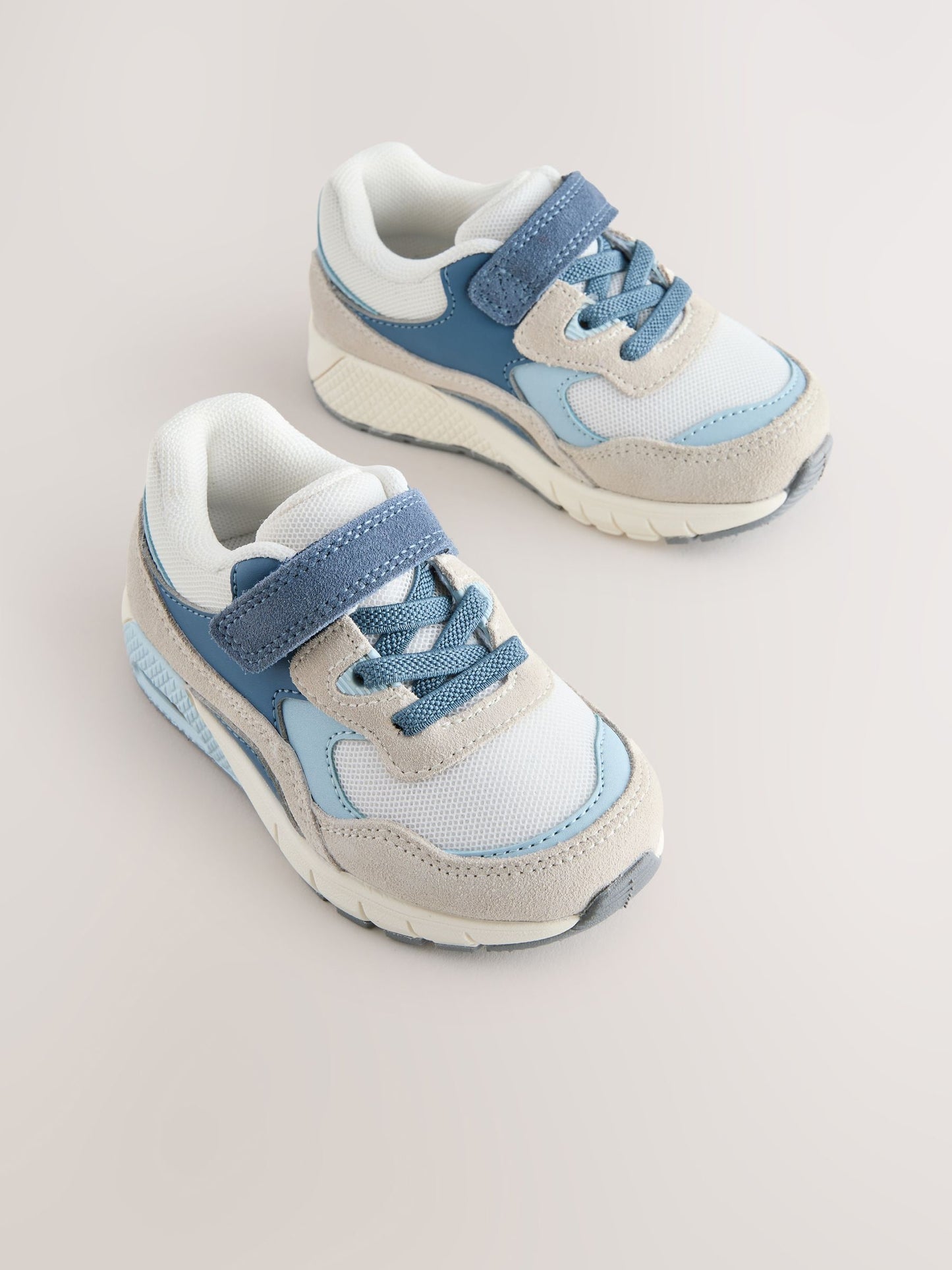 Blue/Neutral Standard Fit (F) Elastic Lace Trainers image 5