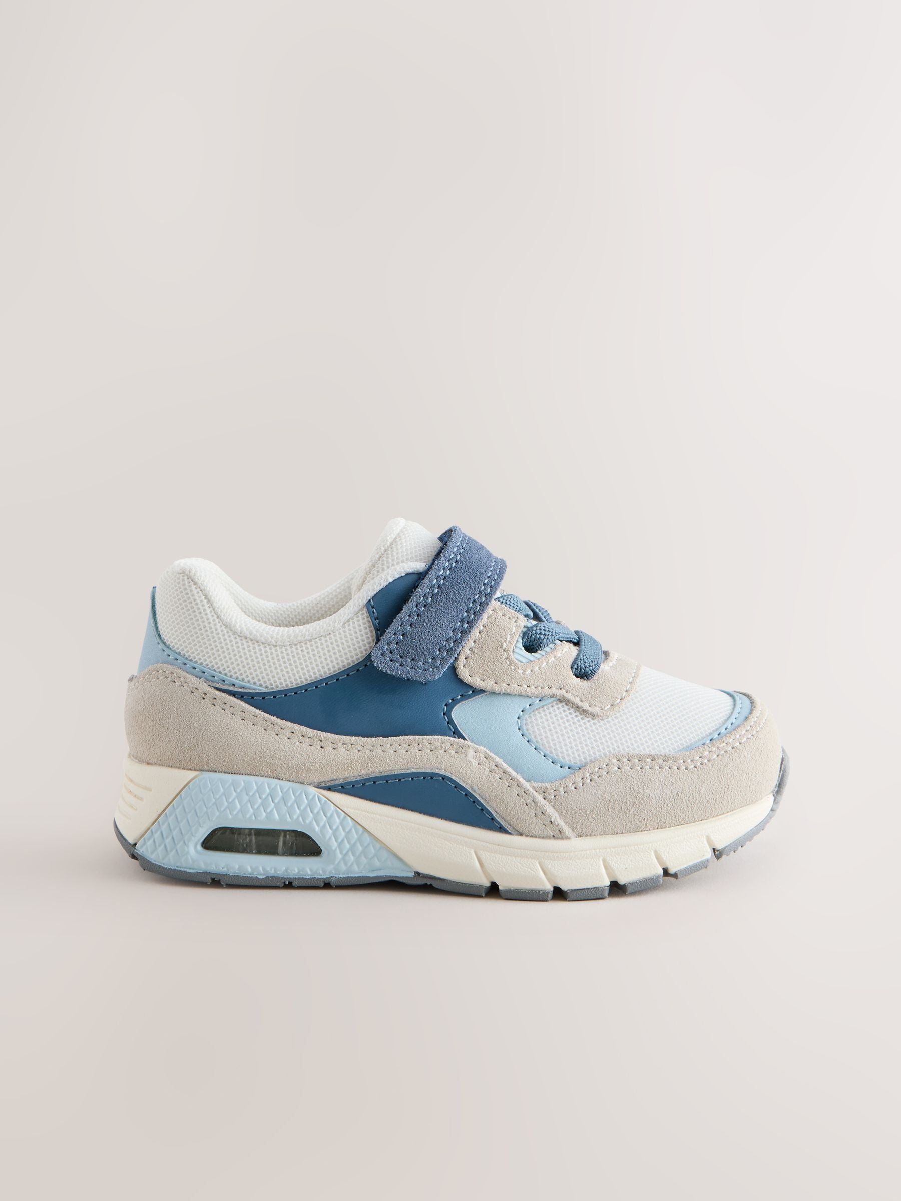 Blue/Neutral Standard Fit (F) Elastic Lace Trainers image 6