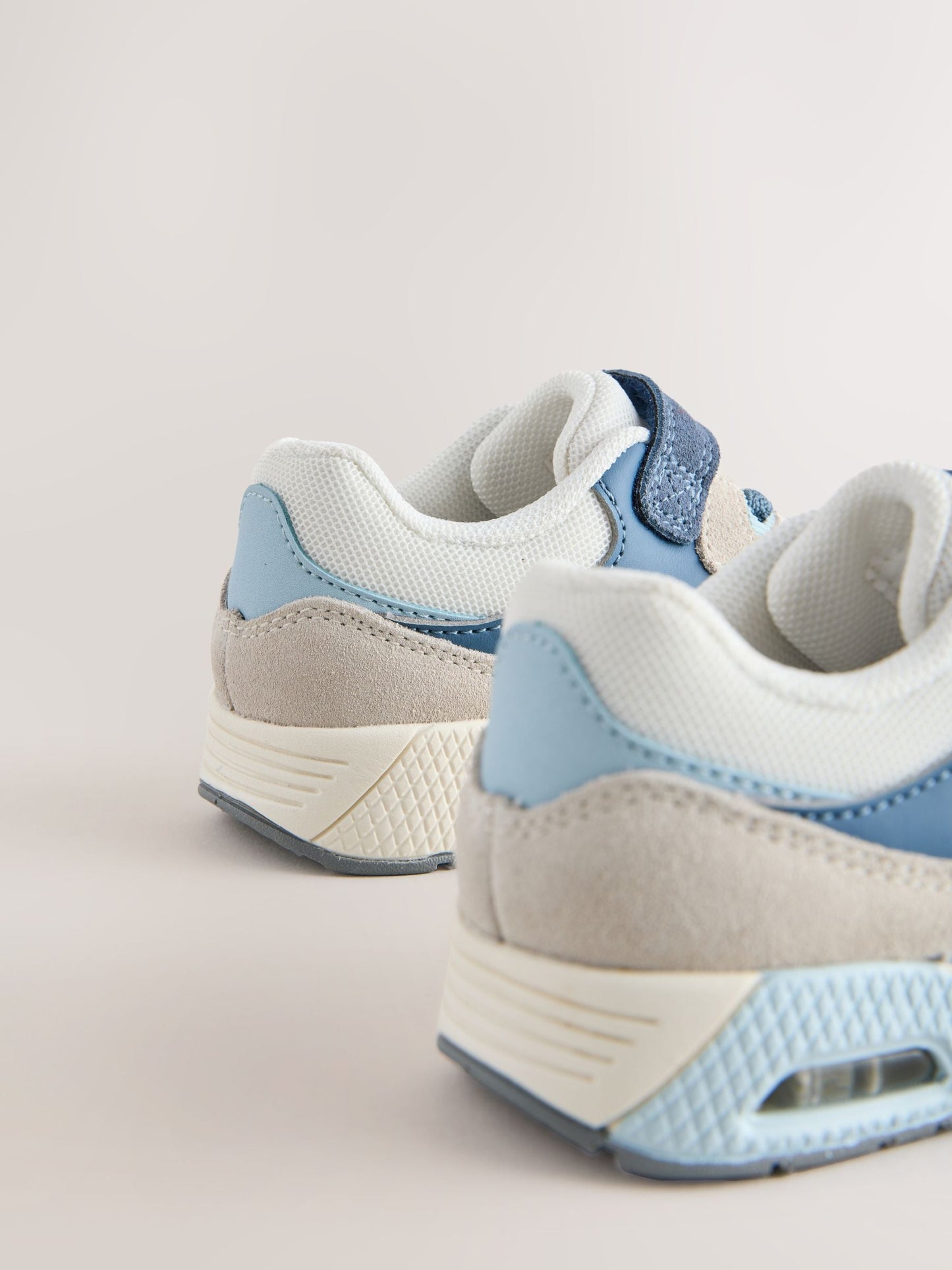 Blue/Neutral Standard Fit (F) Elastic Lace Trainers image 7