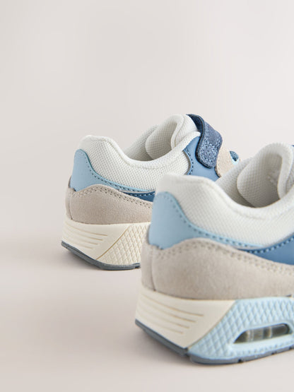 Blue/Neutral Standard Fit (F) Elastic Lace Trainers image 7