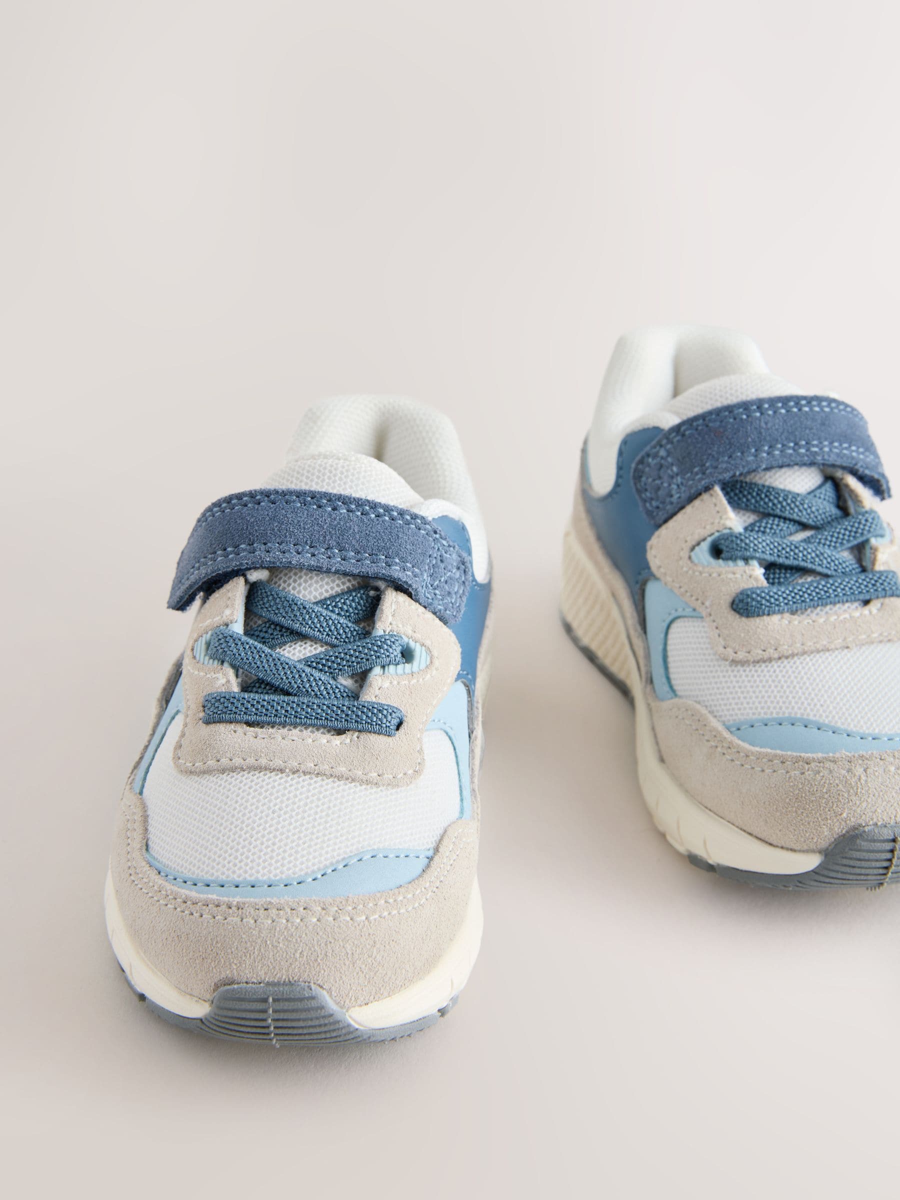 Blue/Neutral Standard Fit (F) Elastic Lace Trainers image 8
