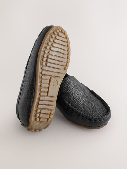 Black Standard Fit (F) Suede Slip-Ons Loafer Shoes image 5