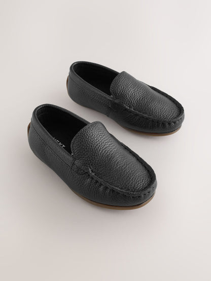 Black Standard Fit (F) Suede Slip-Ons Loafer Shoes image 1