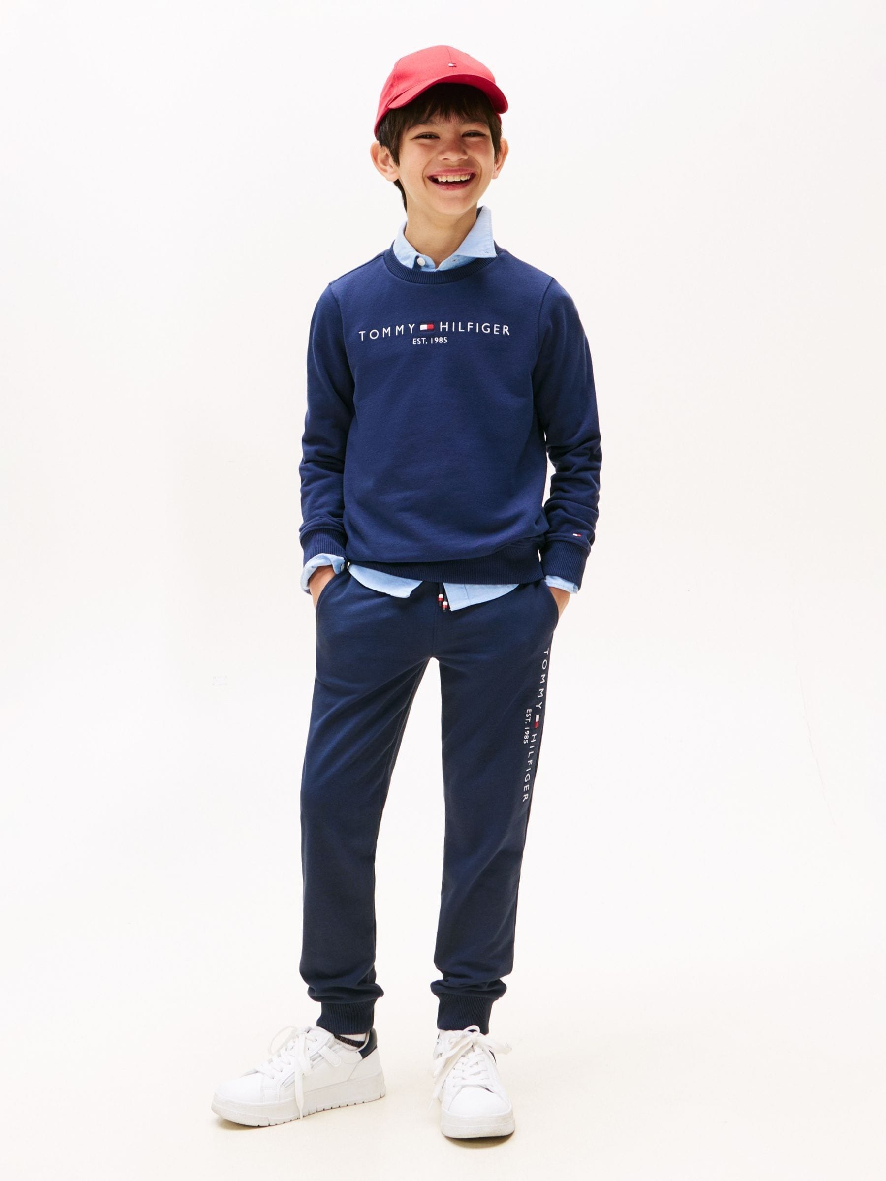 Tommy Hilfiger Blue Essential Pure Cotton Logo Joggers image 1