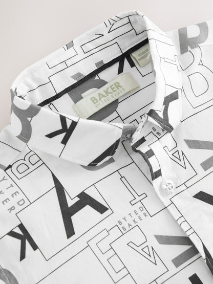 Baker by Ted Baker White Printed Shirt image 10