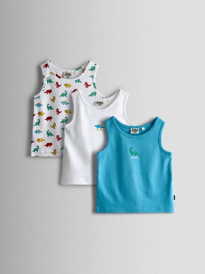 Dsiney Kidz - JoJo Maman Bébé Dinosaur 3-Pack Sailboat Vests image 1
