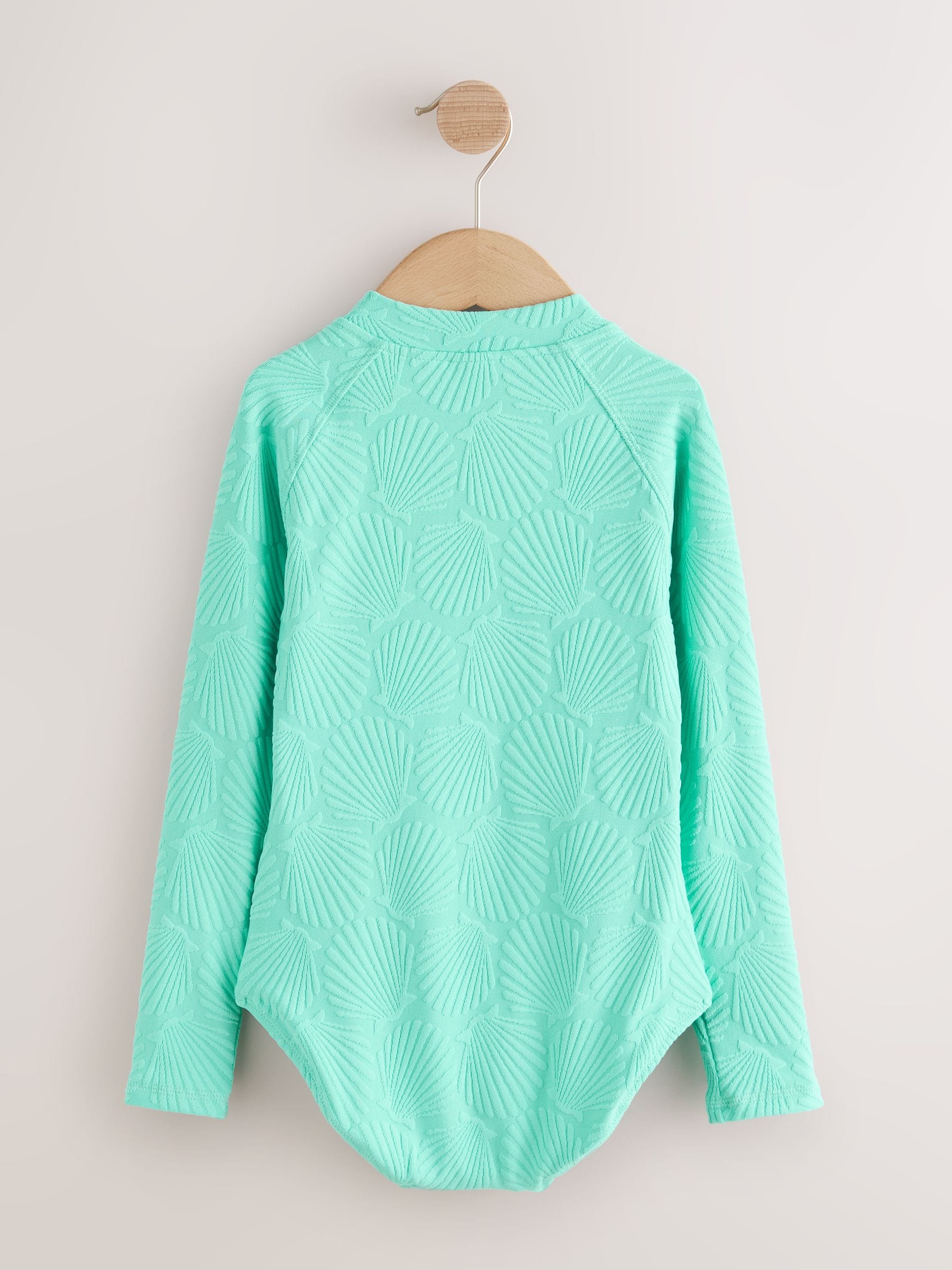 Dsiney Kidz - Mint Green Shell Textured Long Sleeve Sunsafe Swimsuit (3-16yrs) image 6