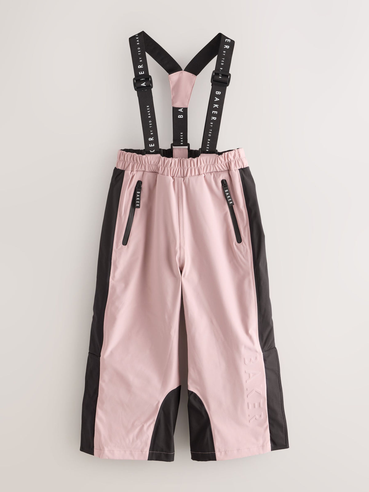 Baker by Ted Baker Pink Waterproof Logo-Tape Padded Ski Salopettes Trousers image 10