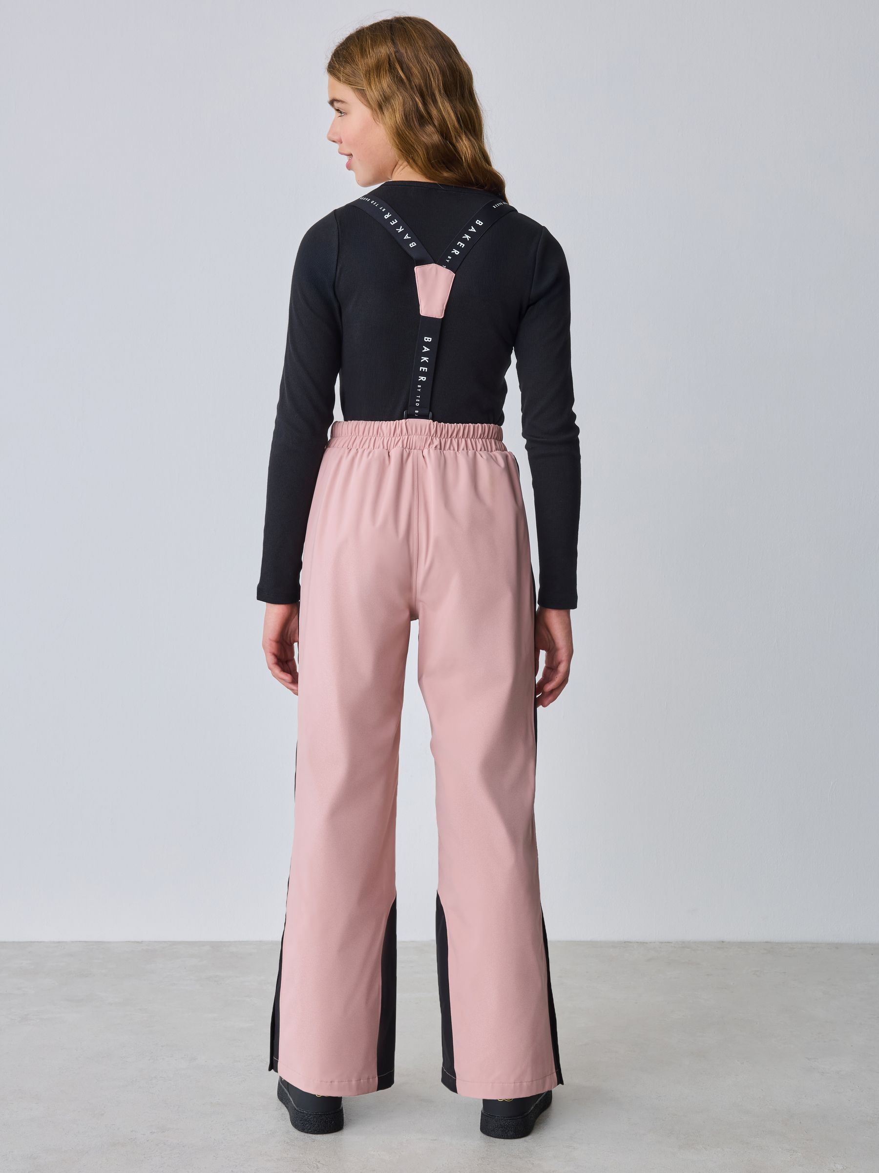 Baker by Ted Baker Pink Waterproof Logo-Tape Padded Ski Salopettes Trousers image 2