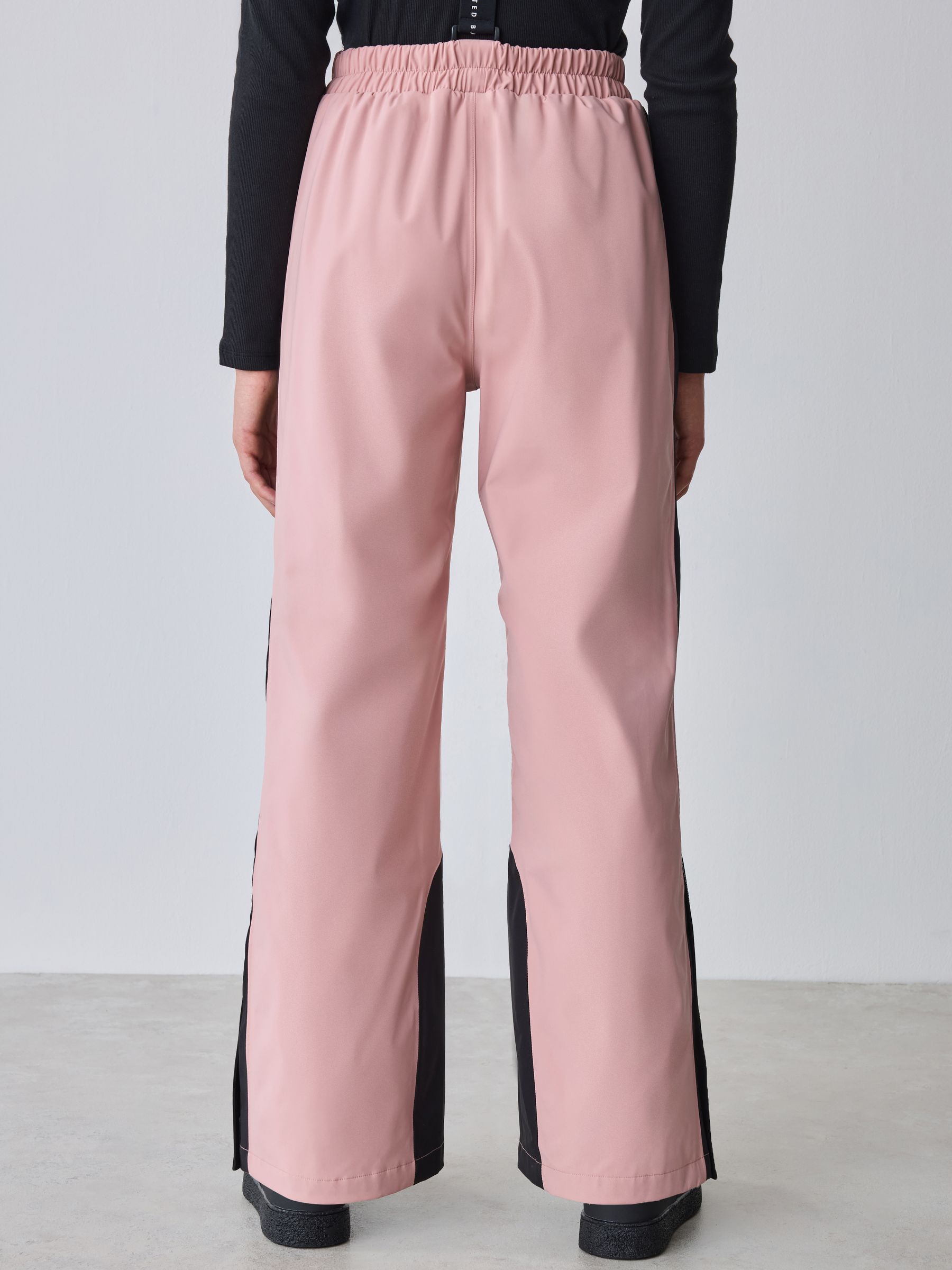 Baker by Ted Baker Pink Waterproof Logo-Tape Padded Ski Salopettes Trousers image 5