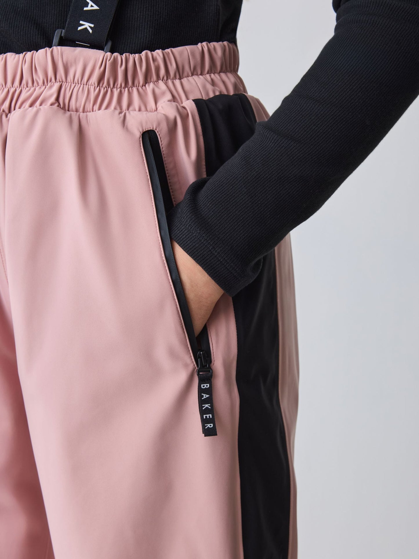 Baker by Ted Baker Pink Waterproof Logo-Tape Padded Ski Salopettes Trousers image 6