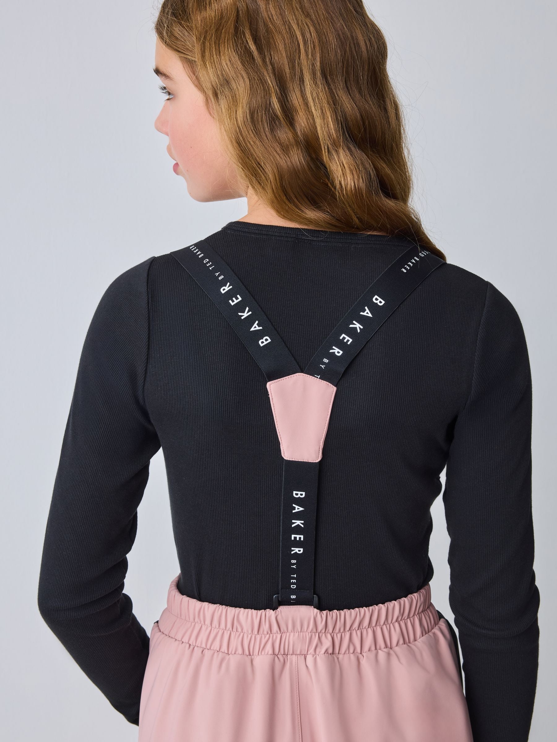 Baker by Ted Baker Pink Waterproof Logo-Tape Padded Ski Salopettes Trousers image 9