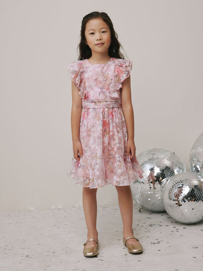 Pink Floral Ruffle Party Dress (3-16yrs) image 1