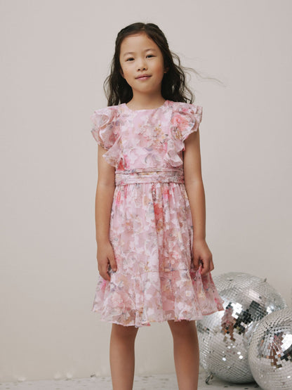 Pink Floral Ruffle Party Dress (3-16yrs) image 2