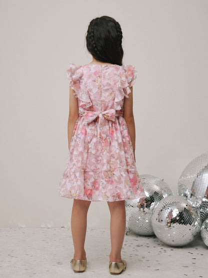 Pink Floral Ruffle Party Dress (3-16yrs) image 3