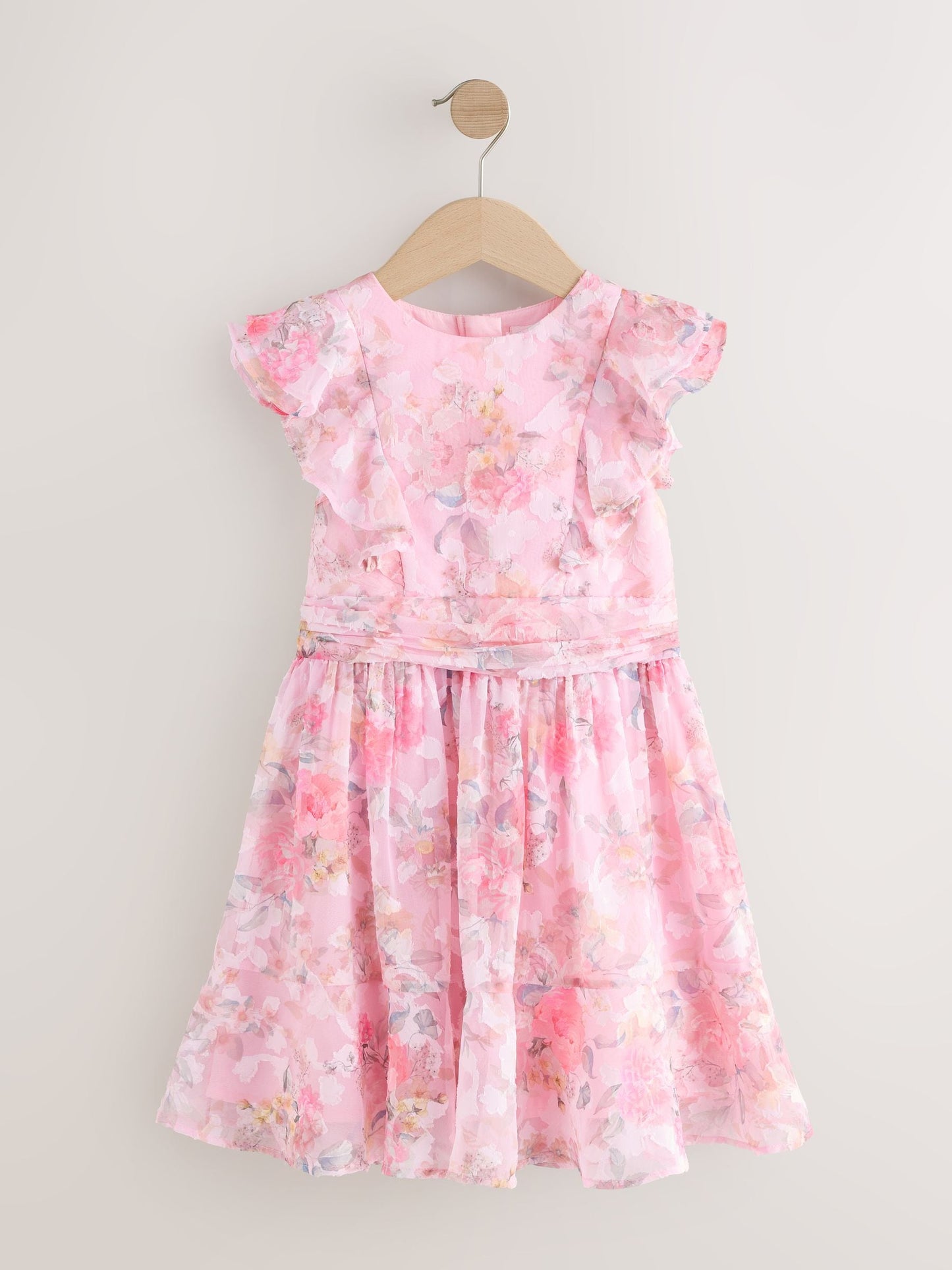 Pink Floral Ruffle Party Dress (3-16yrs) image 5