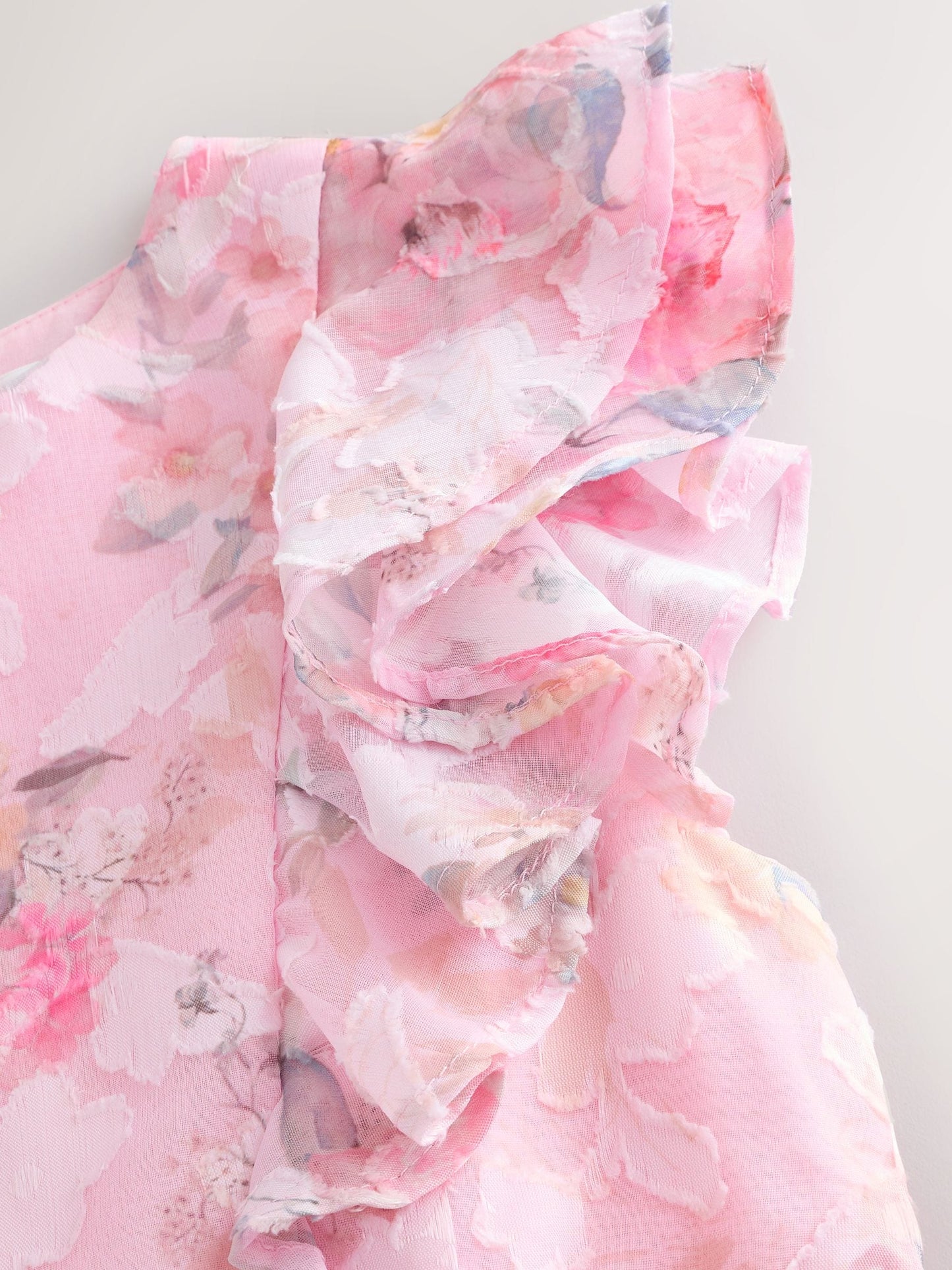 Pink Floral Ruffle Party Dress (3-16yrs) image 7