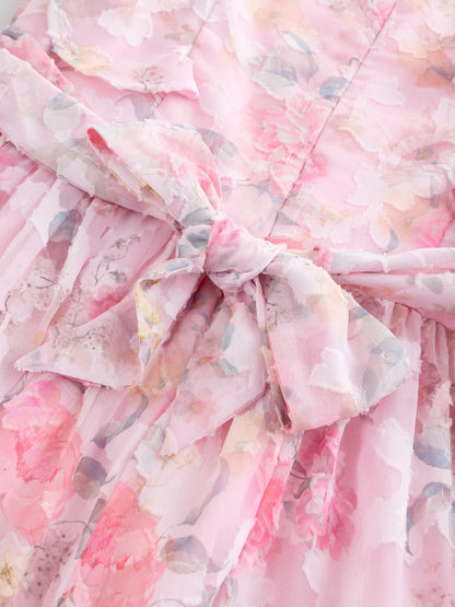 Pink Floral Ruffle Party Dress (3-16yrs) image 8