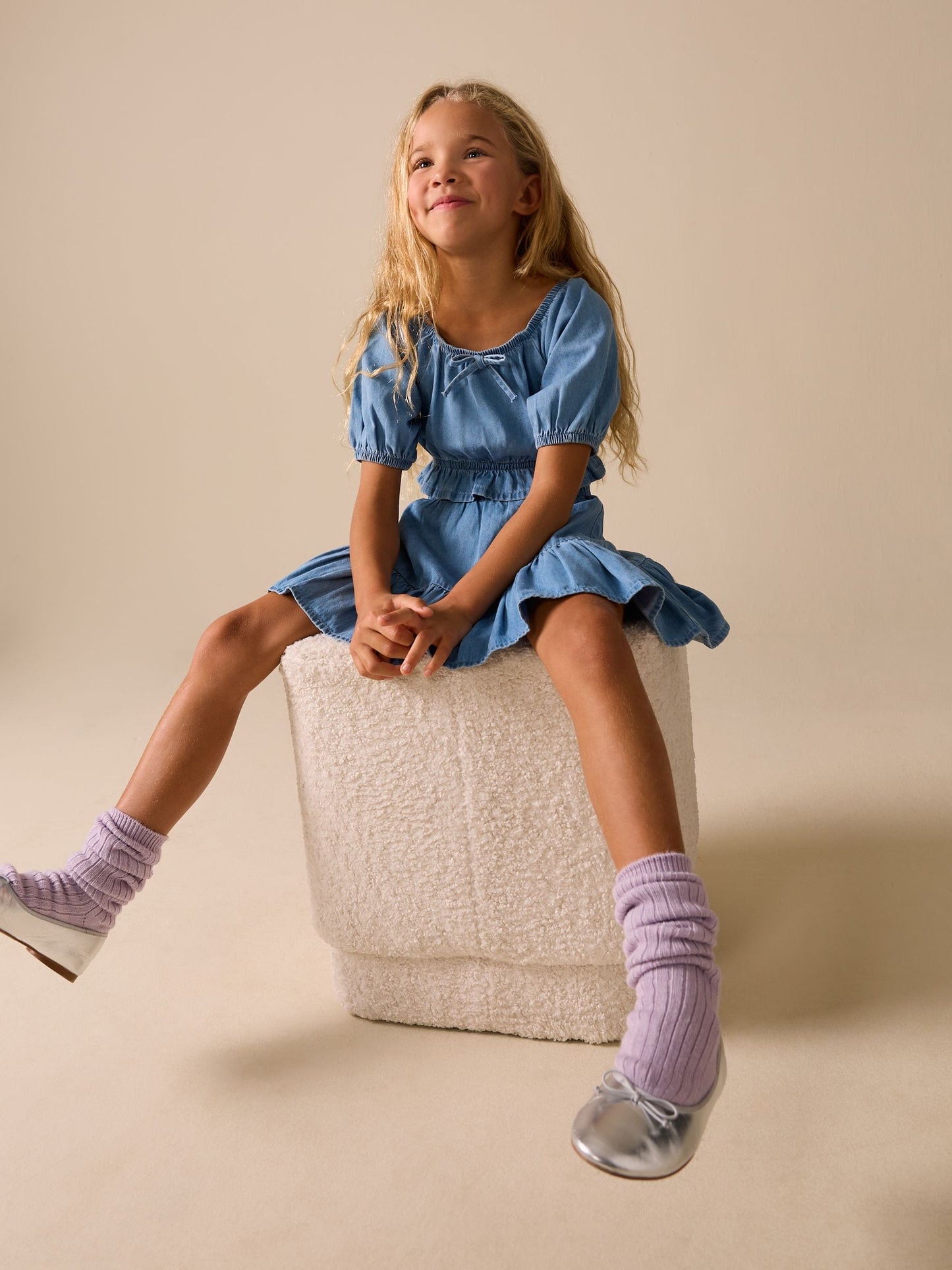 Dsiney Kidz - Blue Denim Puff Sleeve Blouse and Skirt Set (3-16yrs) image 3