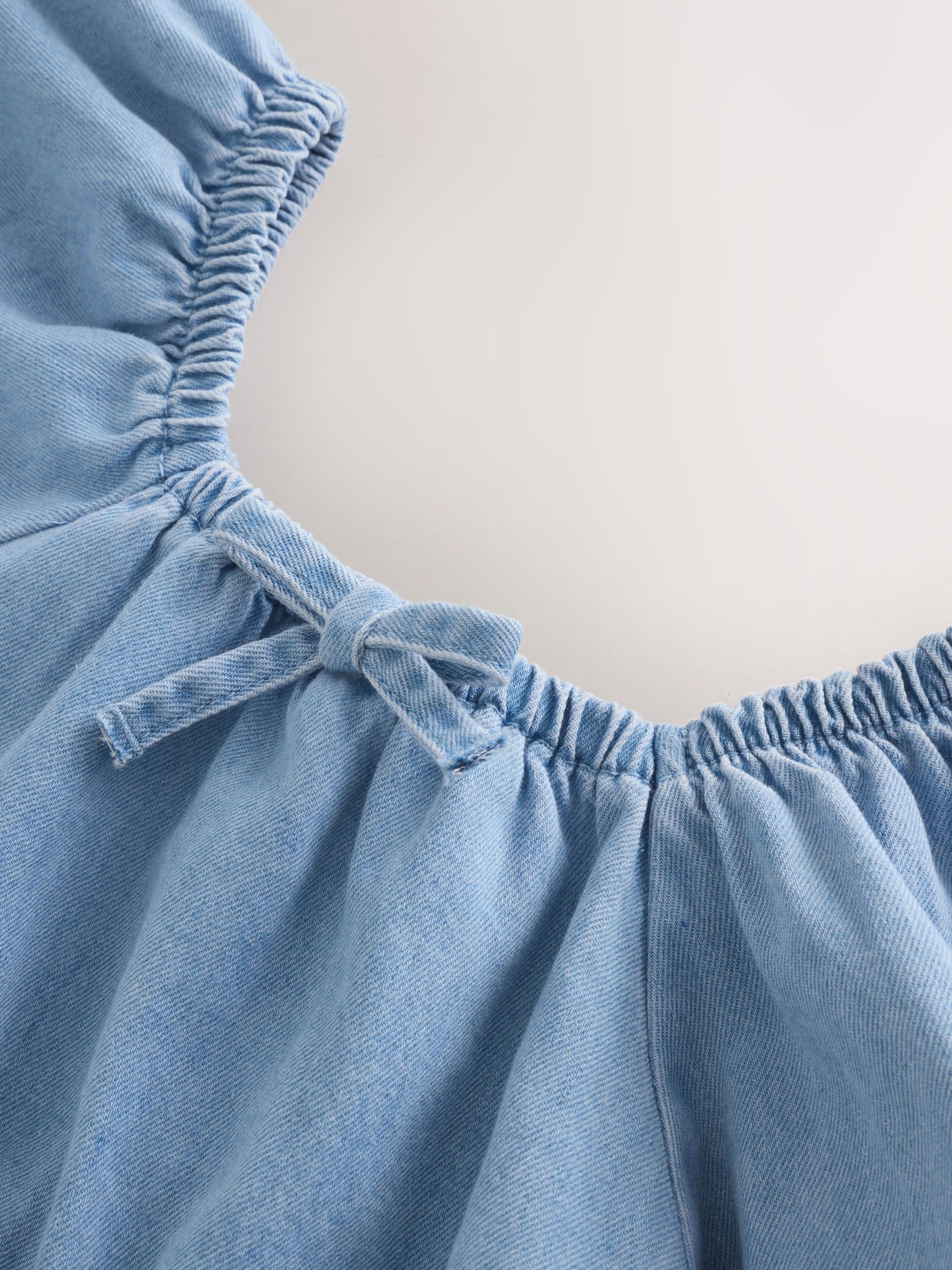 Dsiney Kidz - Blue Denim Puff Sleeve Blouse and Skirt Set (3-16yrs) image 8