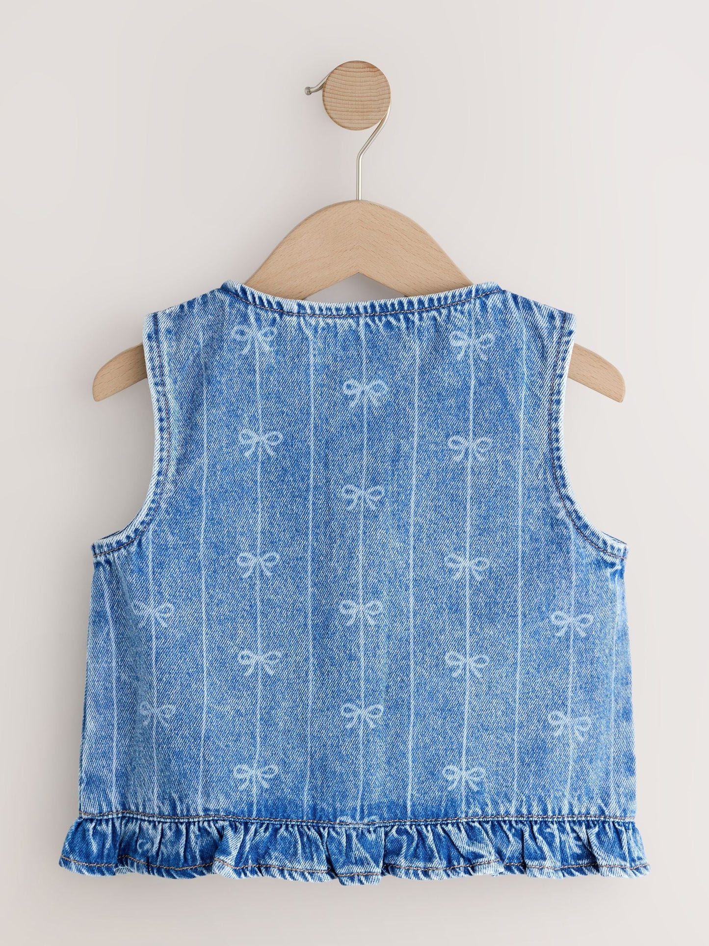 Dsiney Kidz - Denim Blue Denim Bow Sleeveless Waistcoat (3-16yrs) image 5
