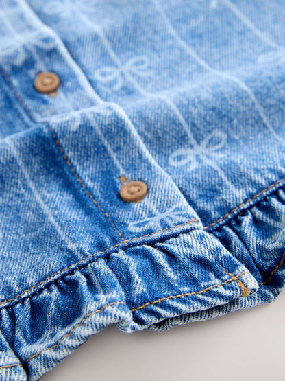 Dsiney Kidz - Denim Blue Denim Bow Sleeveless Waistcoat (3-16yrs) image 6