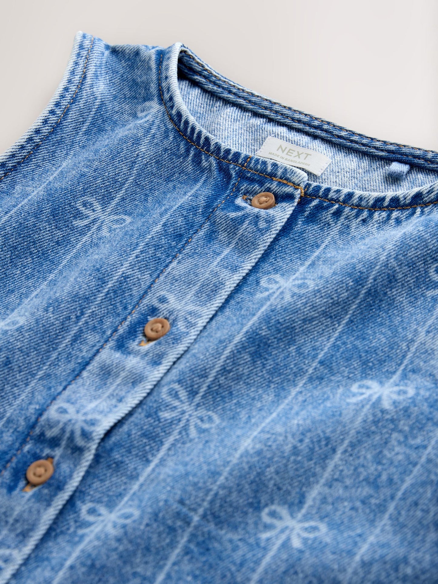 Dsiney Kidz - Denim Blue Denim Bow Sleeveless Waistcoat (3-16yrs) image 7