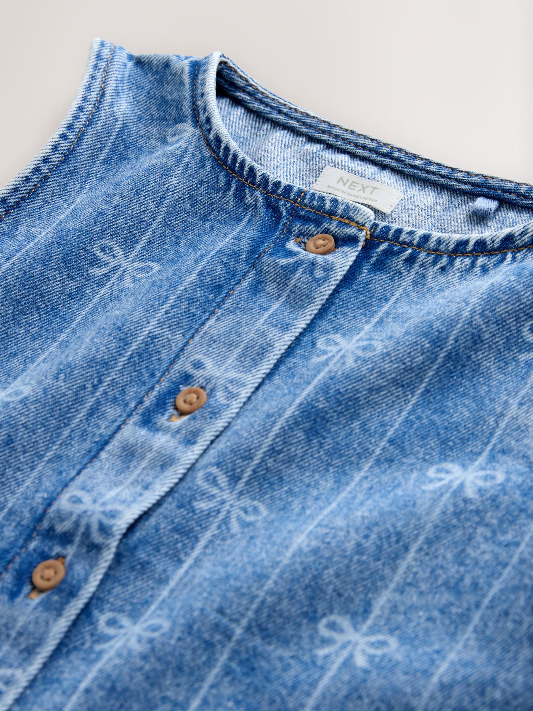 Dsiney Kidz - Denim Blue Denim Bow Sleeveless Waistcoat (3-16yrs) image 7