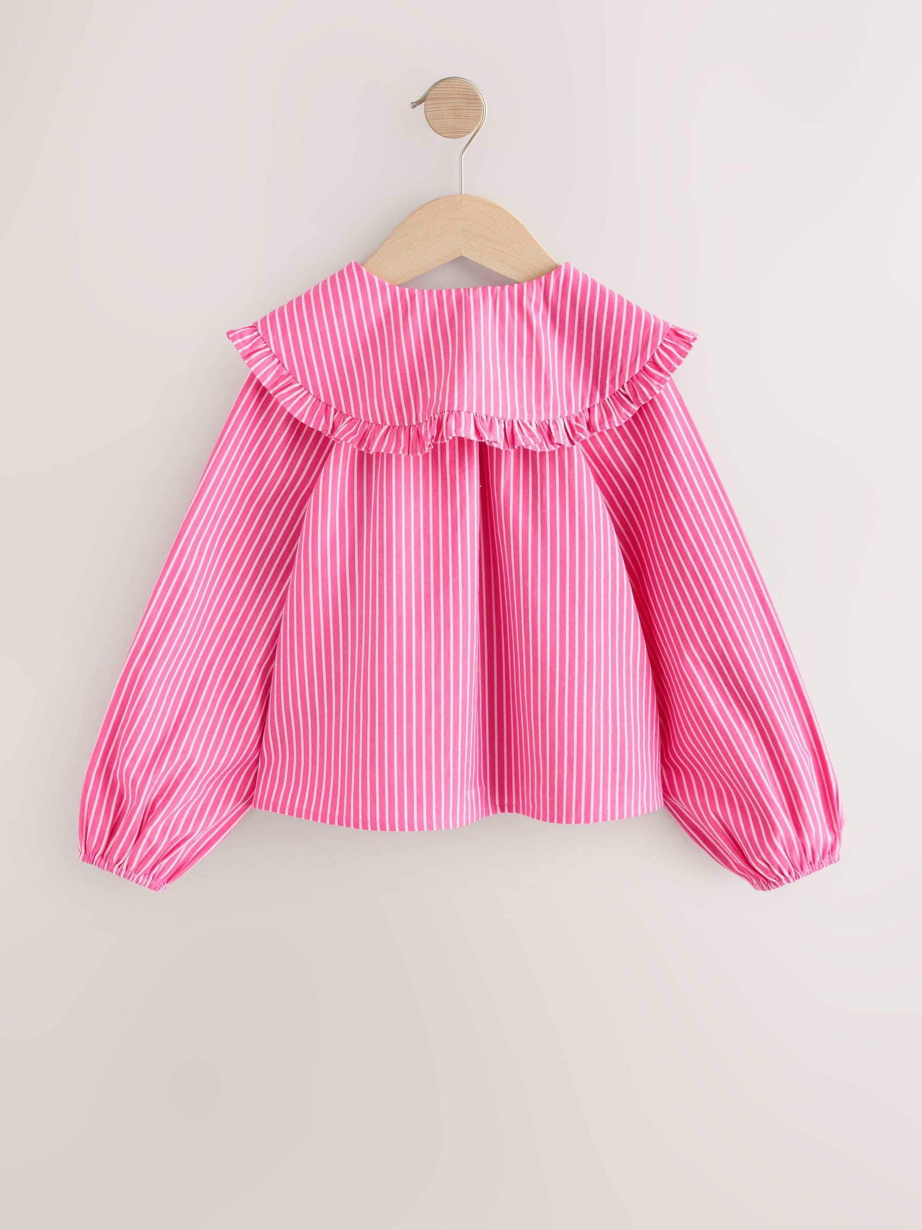 Dsiney Kidz - Pink Stripe Long Sleeve Cherry Embroidered Collar Blouse (3-16yrs) image 6