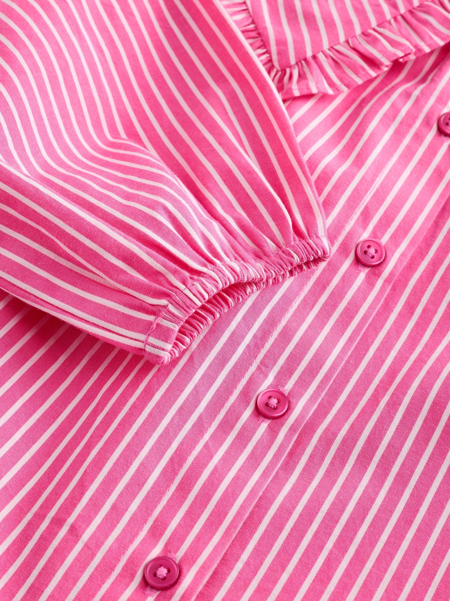 Dsiney Kidz - Pink Stripe Long Sleeve Cherry Embroidered Collar Blouse (3-16yrs) image 8