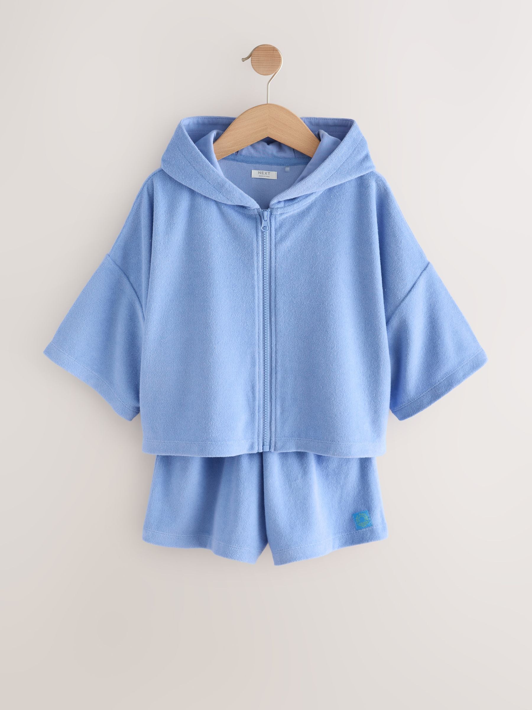 Dsiney Kidz - Blue Towelling Zip Hoodie And Shorts Set (3-16yrs) image 5