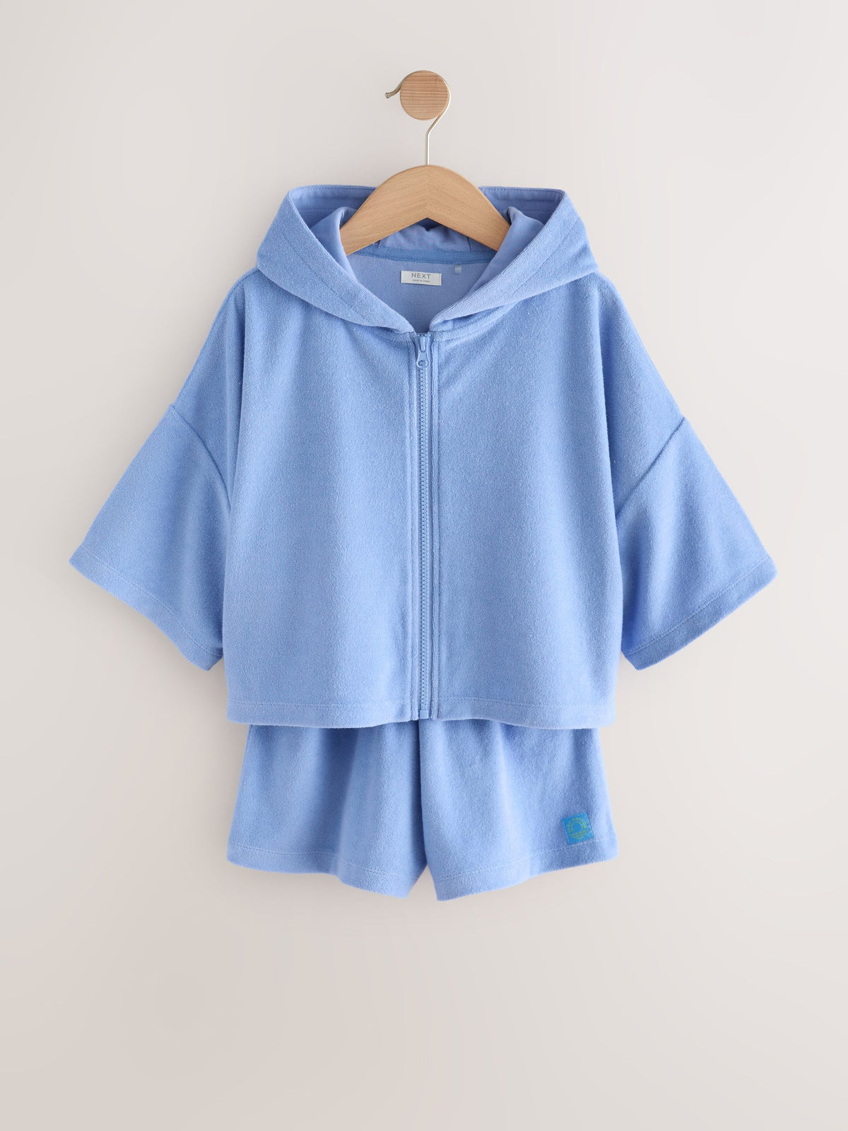 Dsiney Kidz - Blue Towelling Zip Hoodie And Shorts Set (3-16yrs) image 5