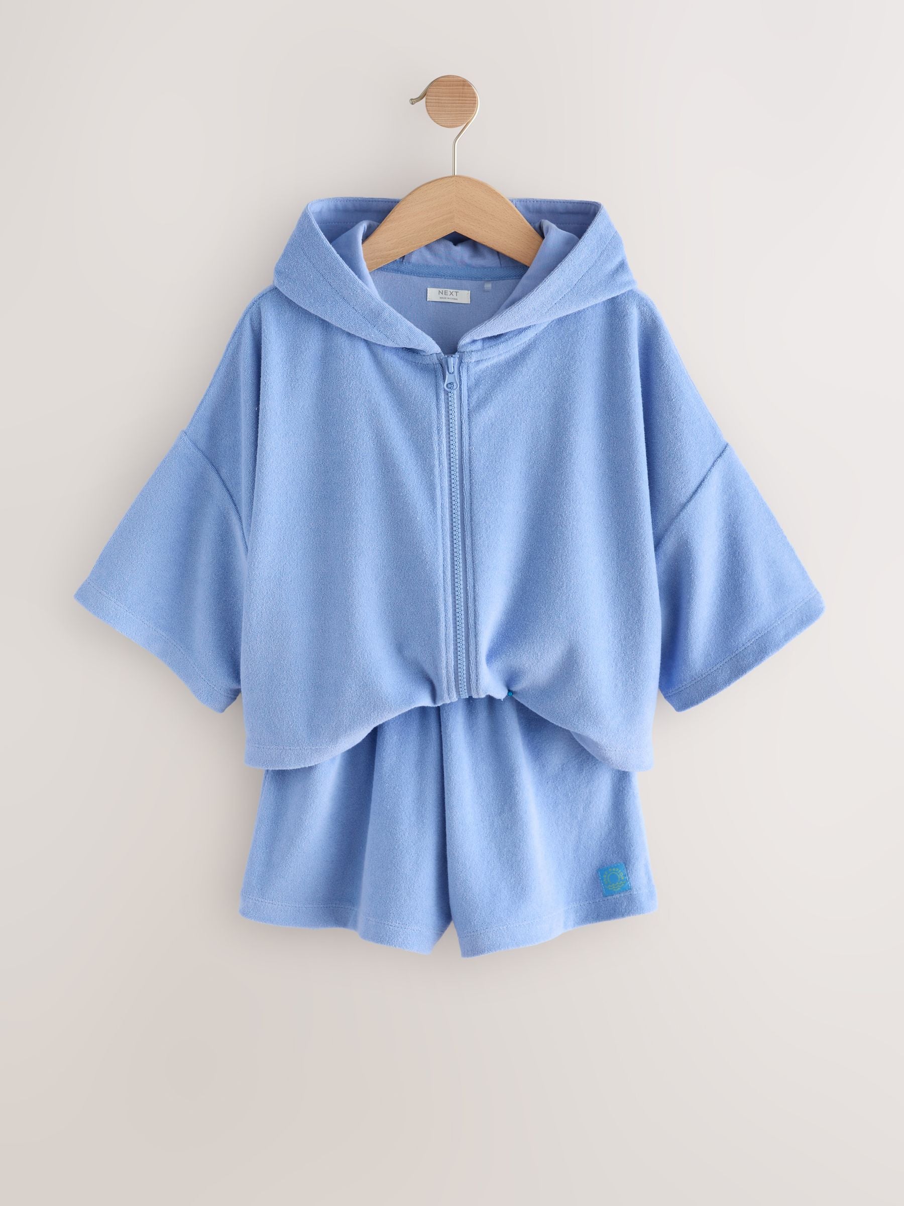 Dsiney Kidz - Blue Towelling Zip Hoodie And Shorts Set (3-16yrs) image 6