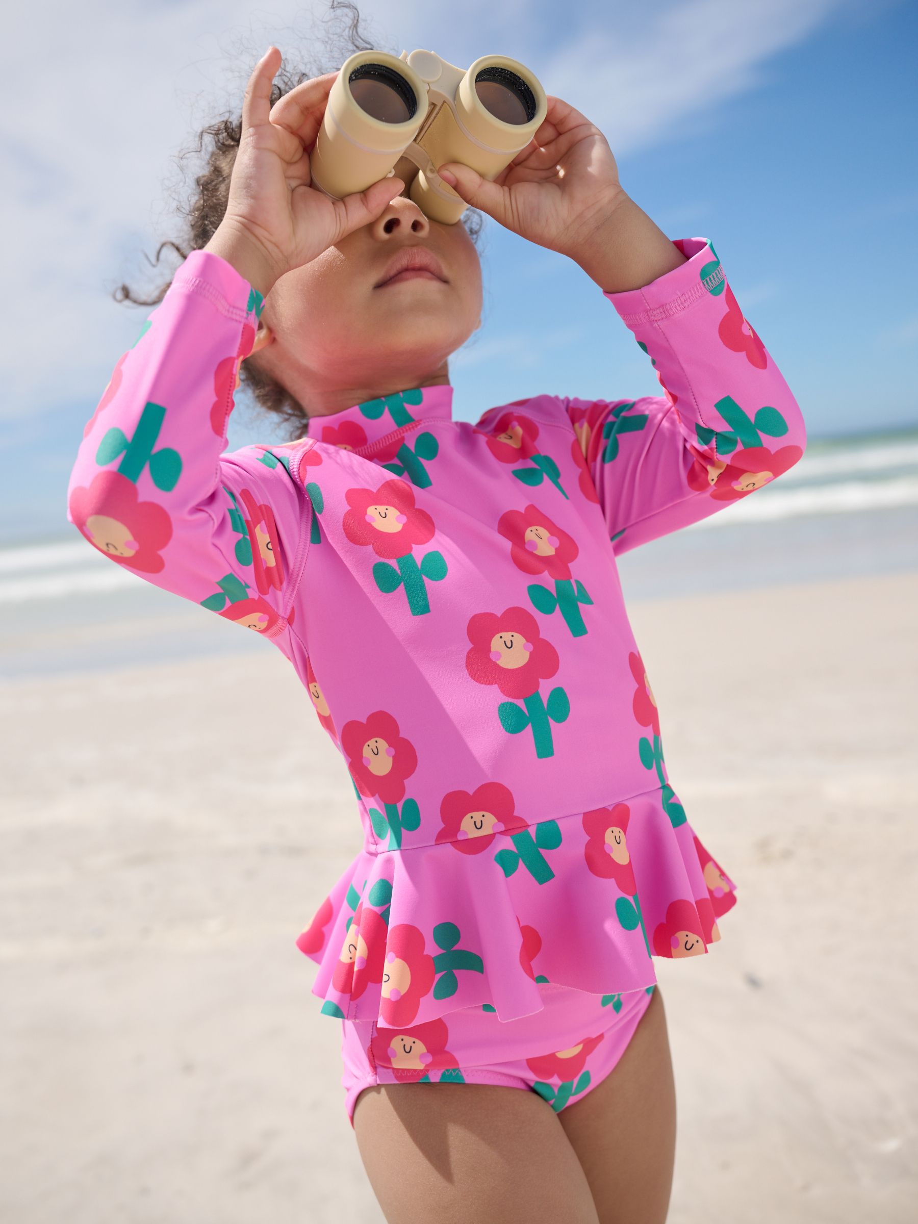 Pink Stampy Floral Sunsafe Swim Set (3mths-7yrs) image 1