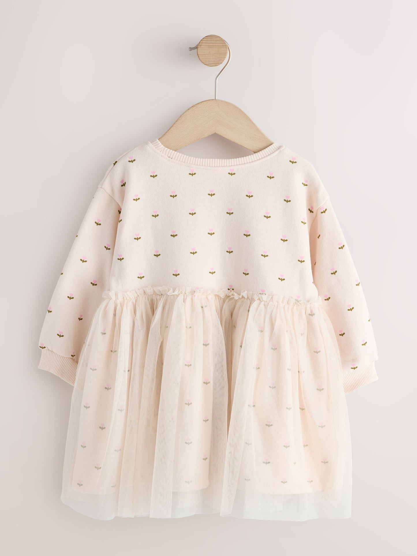 Cream Bunny Mesh Skirt Sweat Dress (3mths-7yrs) image 6