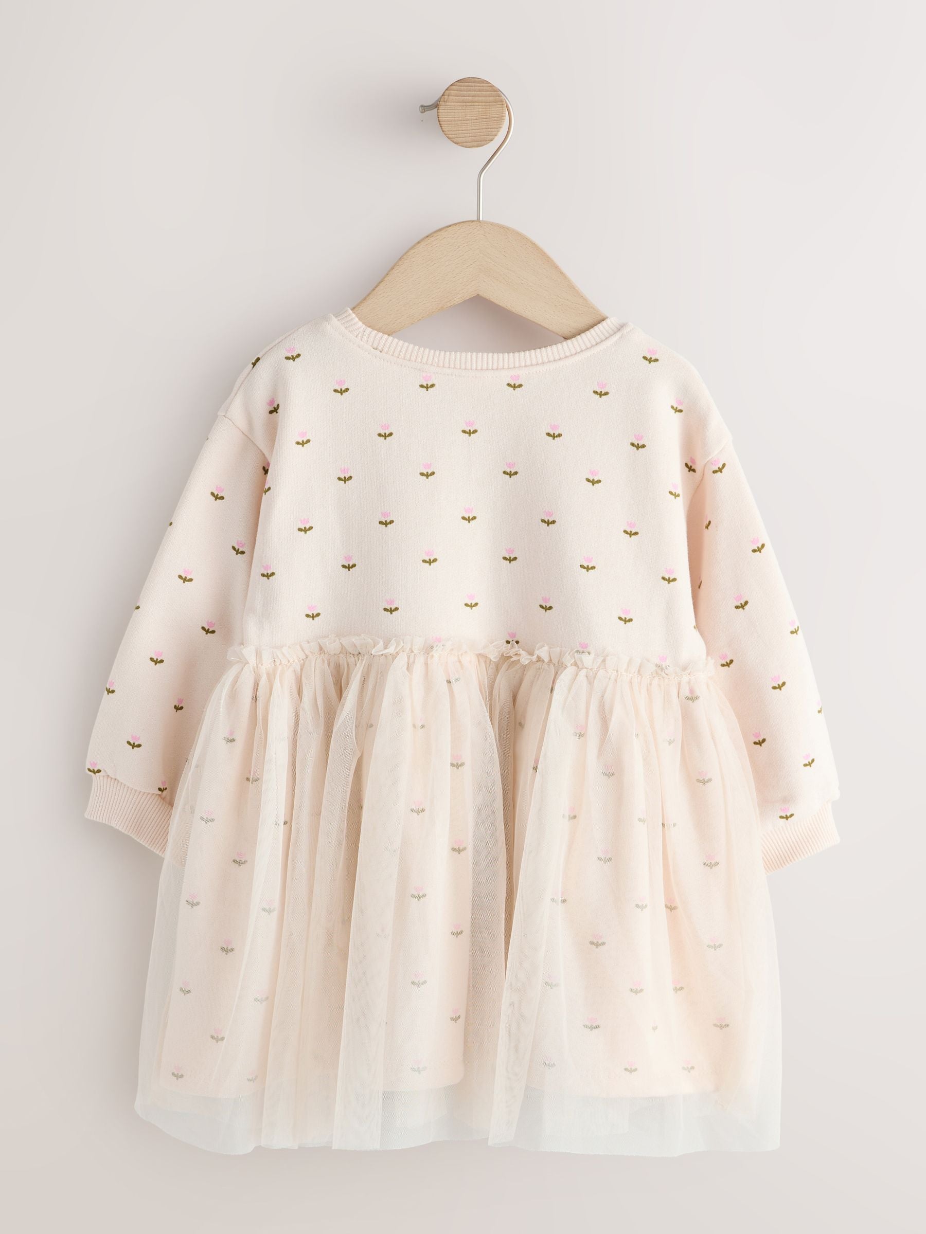 Cream Bunny Mesh Skirt Sweat Dress (3mths-7yrs) image 6