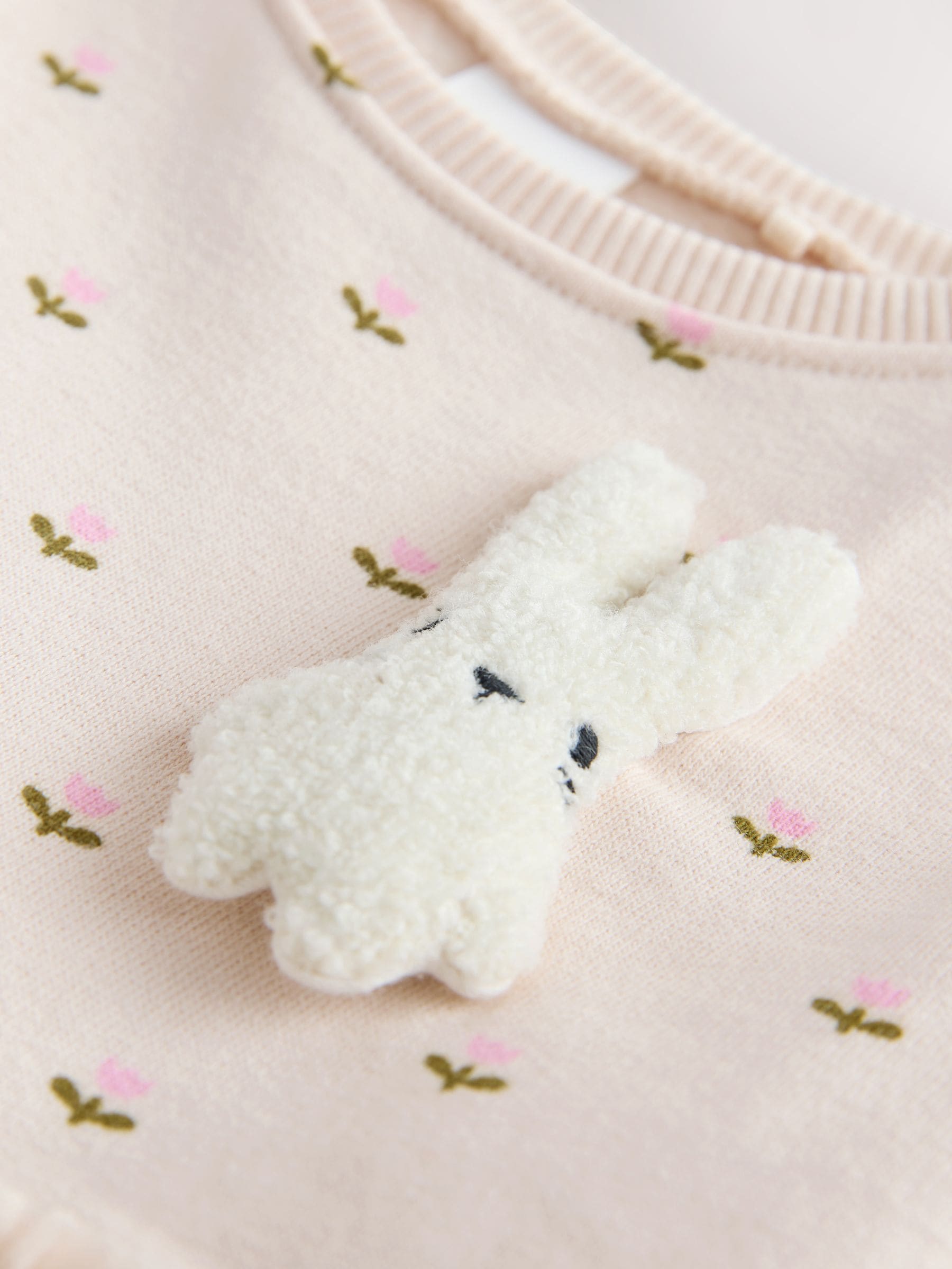 Cream Bunny Mesh Skirt Sweat Dress (3mths-7yrs) image 7