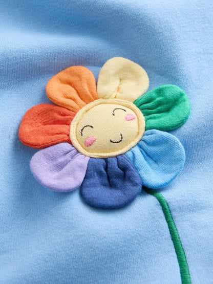 Blue Flower Relaxed Sweat Dress (3mths-7yrs) image 6