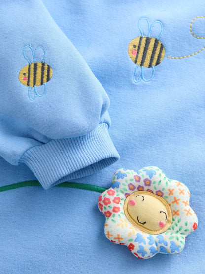 Blue Flower Relaxed Sweat Dress (3mths-7yrs) image 7