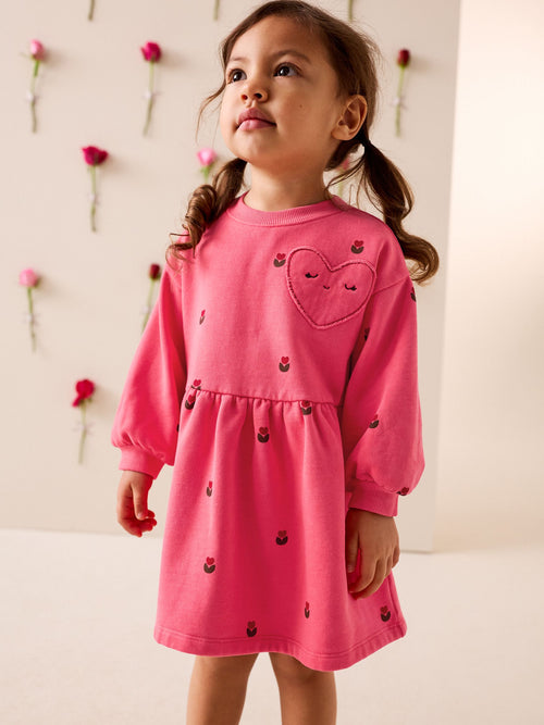 Dsiney Kidz - Pink Hearts Sweat Dress (3mths-7yrs) image 1