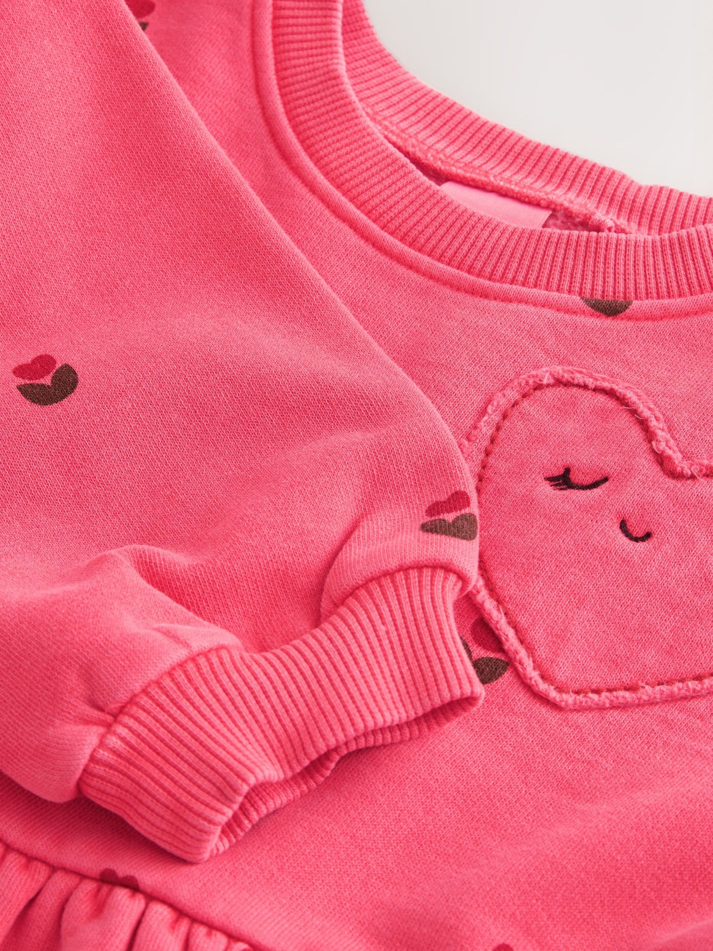 Pink Hearts Sweat Dress (3mths-7yrs) image 6